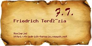 Friedrich Terézia névjegykártya
